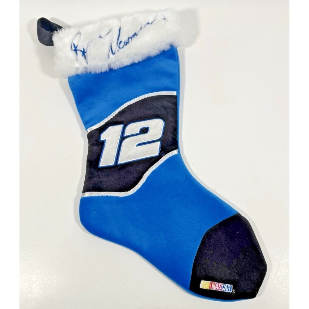 NASCAR Christmas Stocking Ryan Newman 12 Blue Embroidered Signature Plush